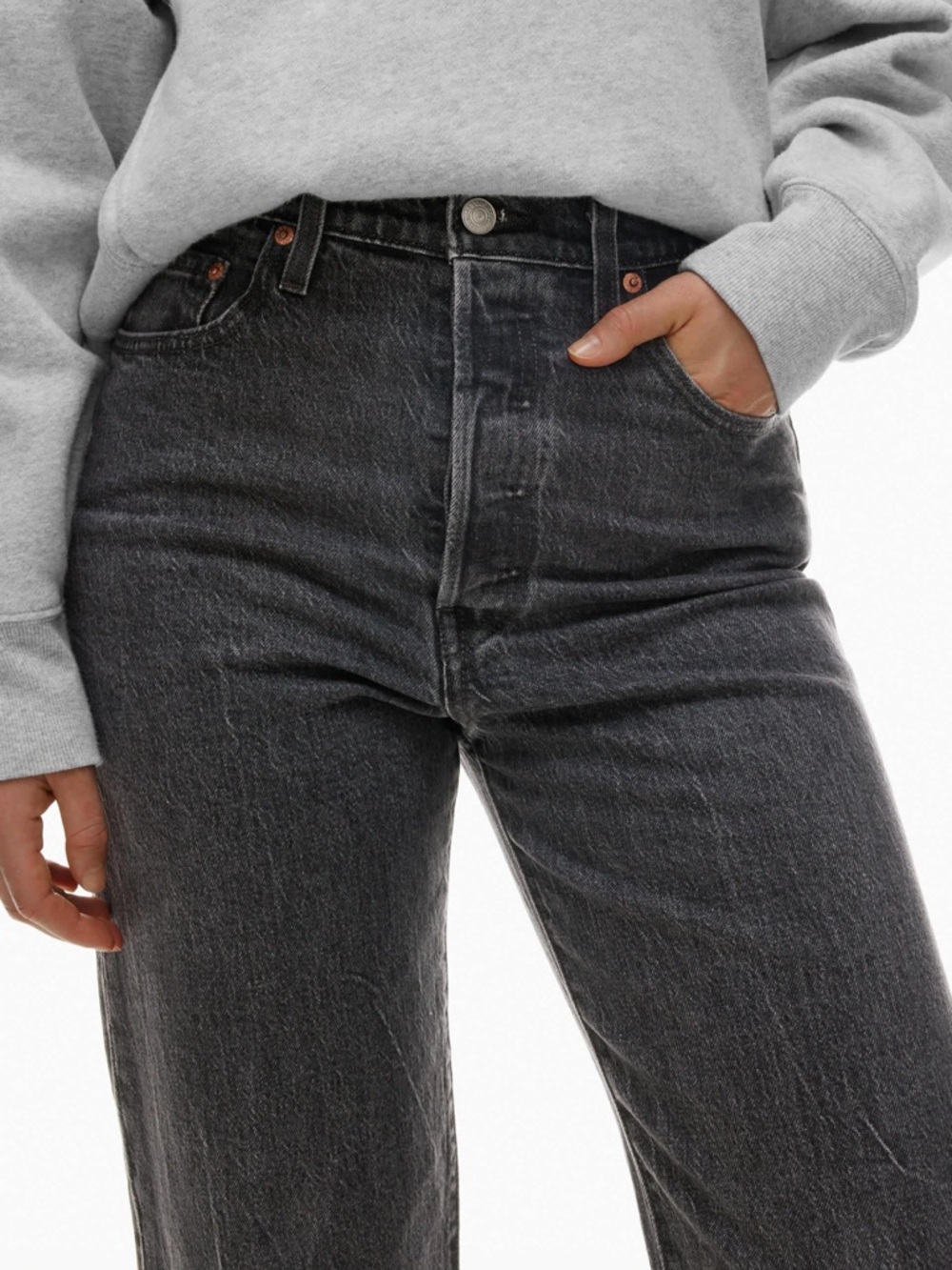 Levi’s Ribcage Straight Ankle Jeans Size 26 Black High Rise Slim Straight Denim